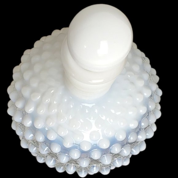 VTG FENTON OPALESCENT HOBNAIL PERFUME BOTTLE STOPPER Decanter White Milk Glass - Picture 9 of 10
